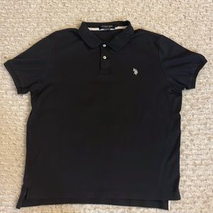 🖤🤍👕 U.S. Polo Assn. large polo shirt, luxury feel, black with white logo